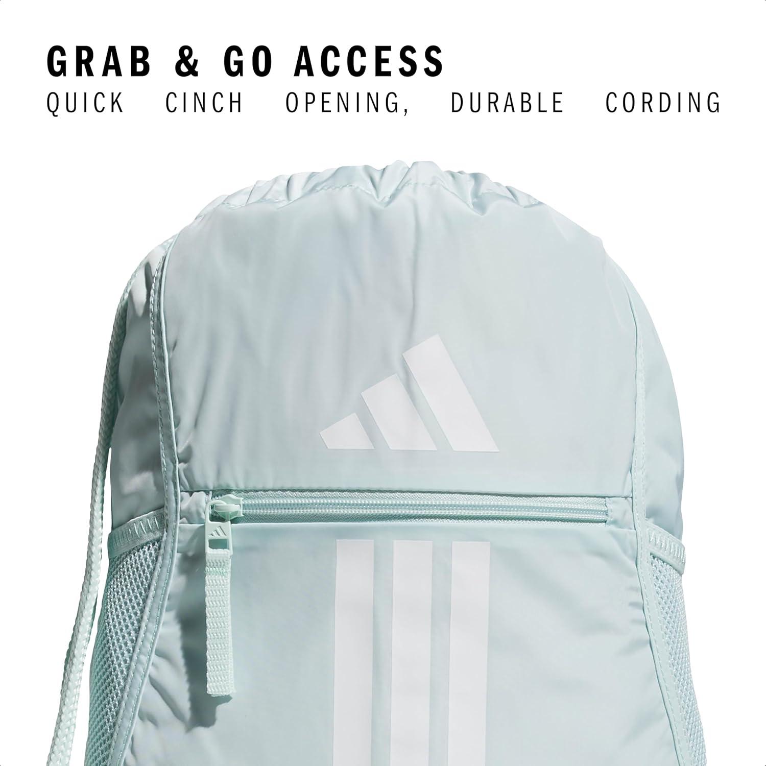 imageadidas Alliance Sackpack Drawstring Backpack Lightweight Small Gym Bag for Women and Men BlackGold MetallicBlack One SizeHalo Mint GreenWhite