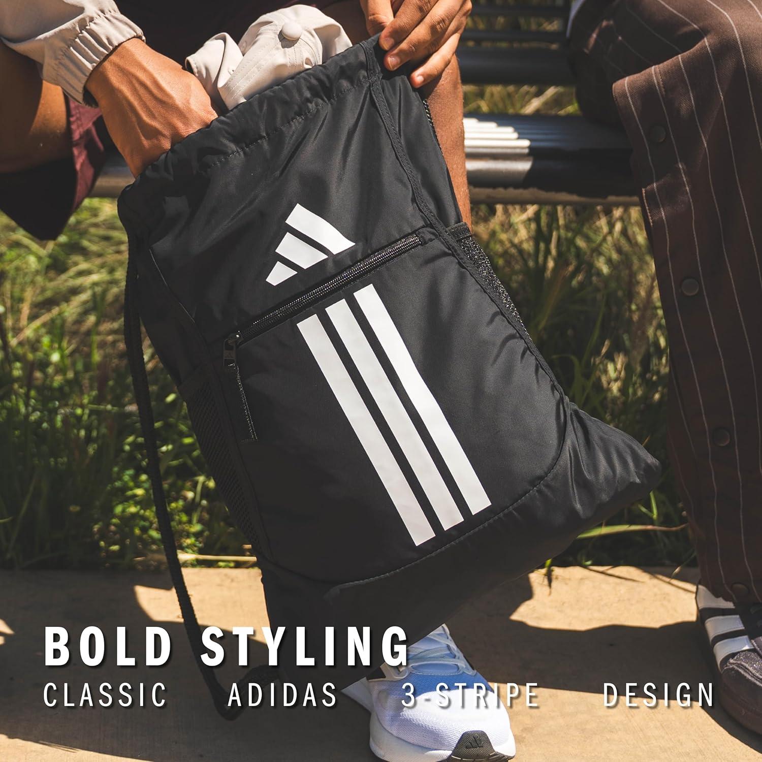 imageadidas Alliance Sackpack Drawstring Backpack Lightweight Small Gym Bag for Women and Men BlackGold MetallicBlack One SizeJersey Onix GreyBlackWhite