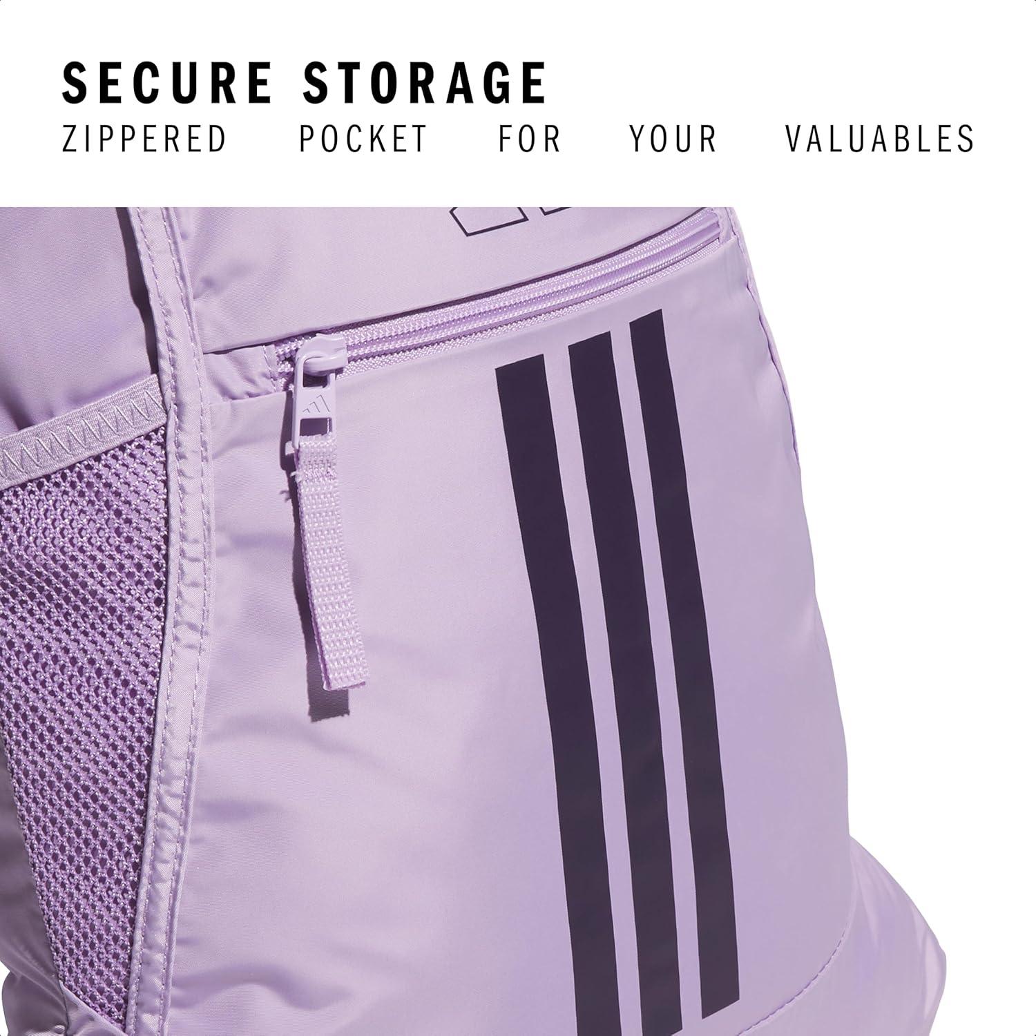 imageadidas Alliance Sackpack Drawstring Backpack Lightweight Small Gym Bag for Women and Men BlackGold MetallicBlack One SizePowder Plum PurpleAurora Plum Purple