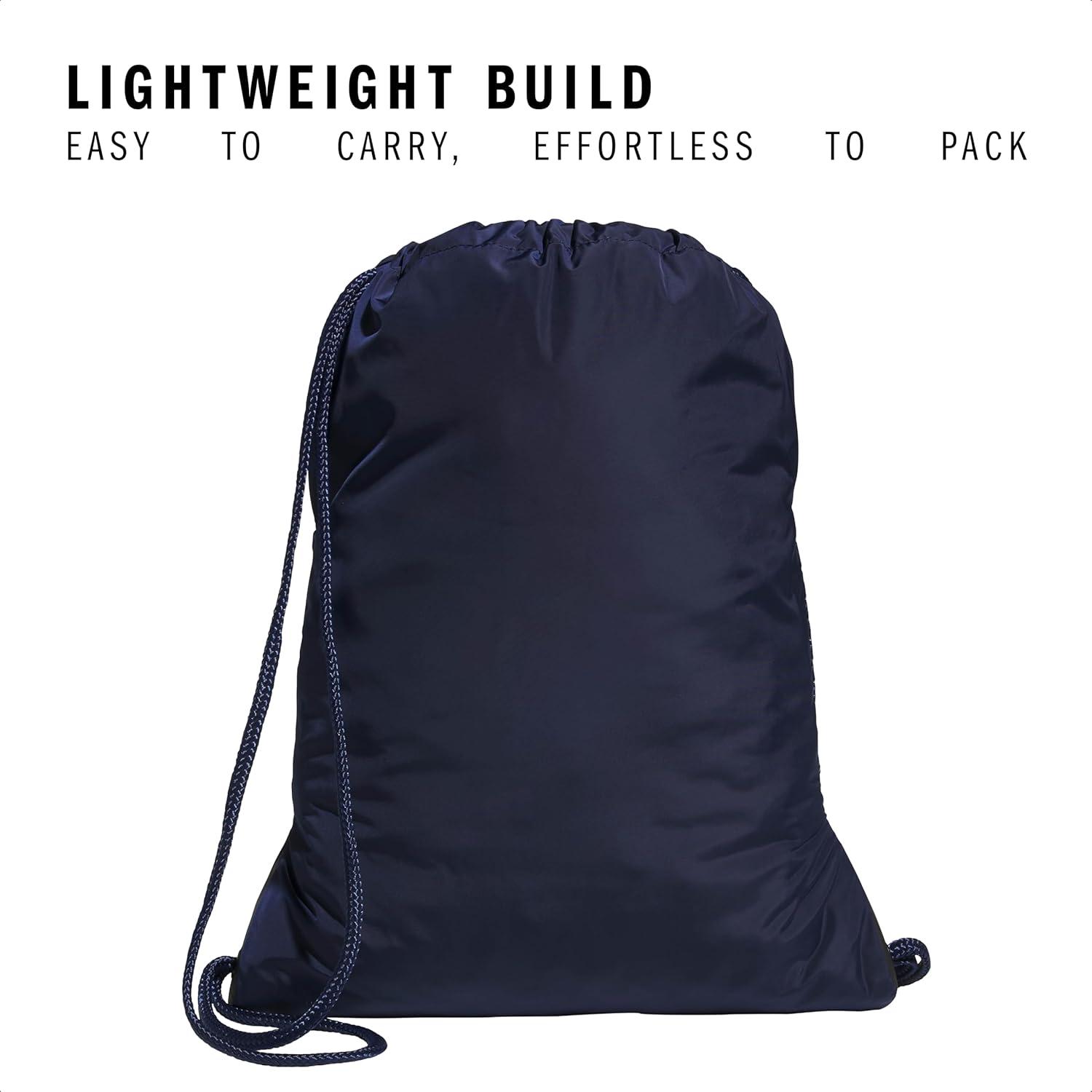 imageadidas Alliance Sackpack Drawstring Backpack Lightweight Small Gym Bag for Women and Men BlackGold MetallicBlack One SizeTeam Navy Blue 2
