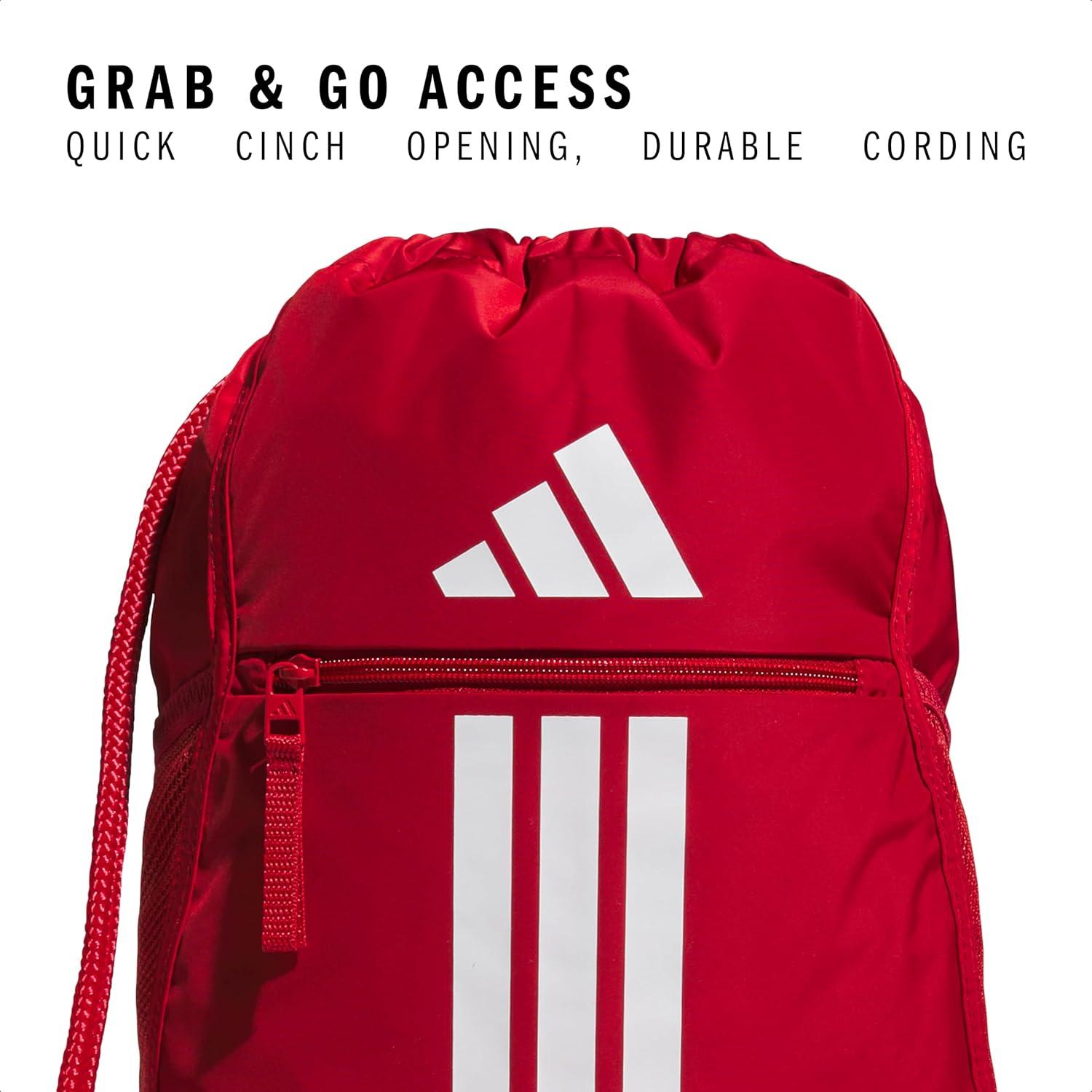 imageadidas Alliance Sackpack Drawstring Backpack Lightweight Small Gym Bag for Women and Men BlackGold MetallicBlack One SizeTeam Power Red 2