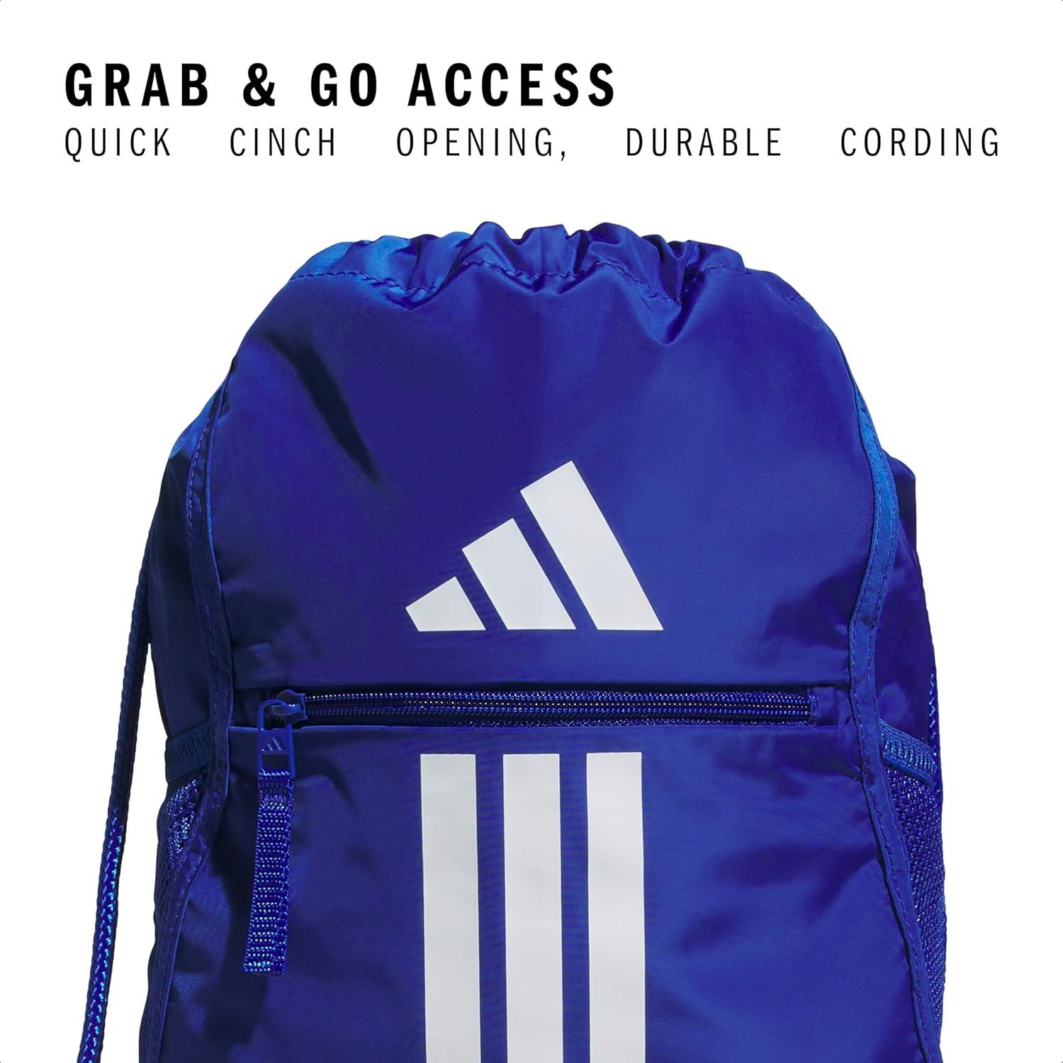 imageadidas Alliance Sackpack Drawstring Backpack Lightweight Small Gym Bag for Women and Men BlackGold MetallicBlack One SizeTeam Royal Blue
