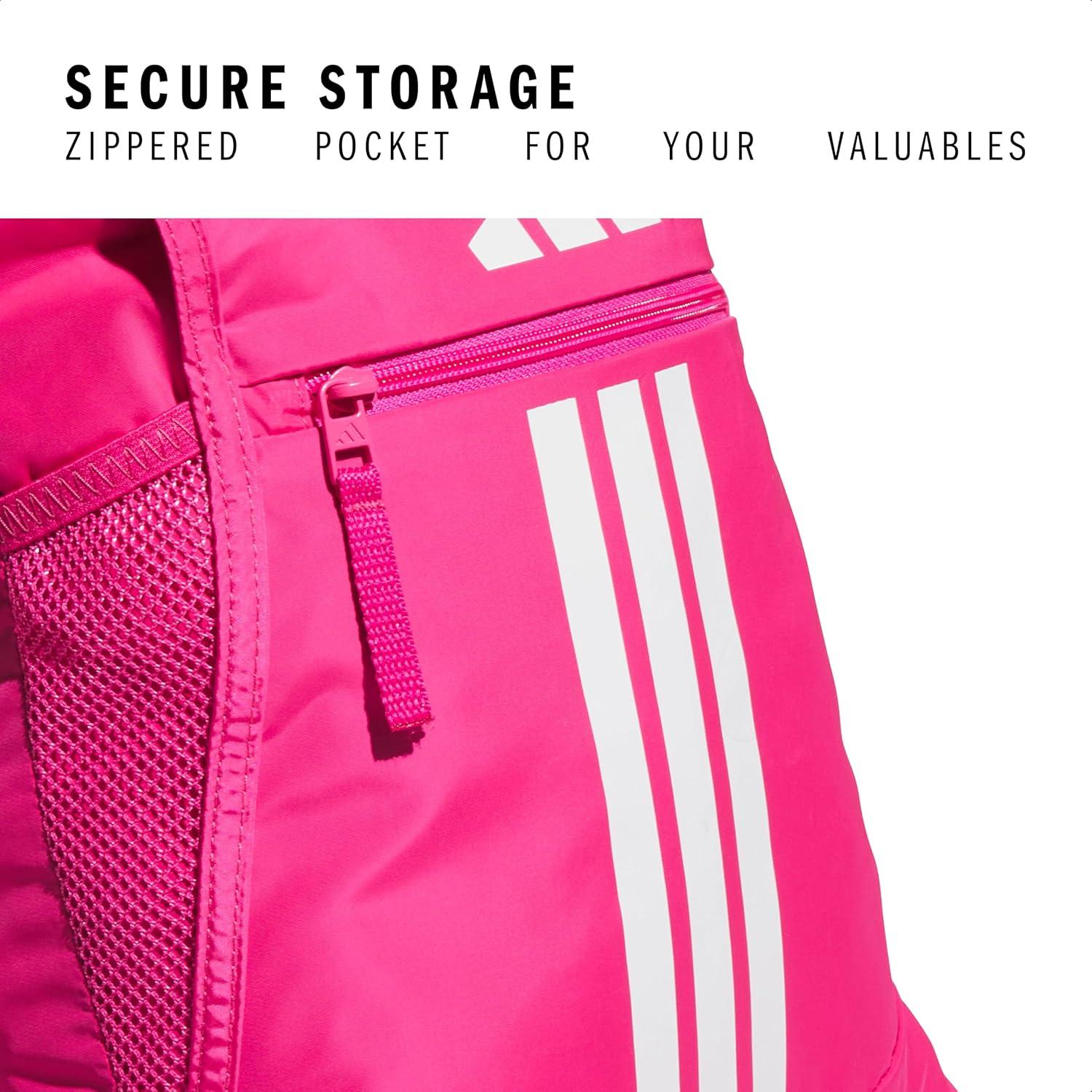 imageadidas Alliance Sackpack Drawstring Backpack Lightweight Small Gym Bag for Women and Men BlackGold MetallicBlack One SizeTeam Shock Pink 2White
