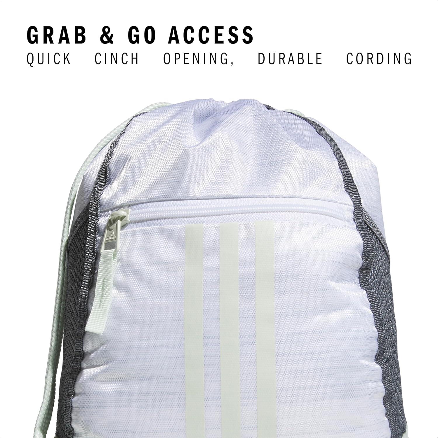 imageadidas Alliance Sackpack Drawstring Backpack Lightweight Small Gym Bag for Women and Men BlackGold MetallicBlack One SizeTwo Tone Whiteclear OnixLinen Green