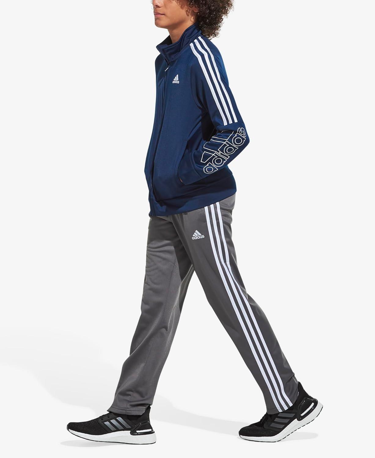 imageadidas Boys Iconic Tricot Athletic PantsIconic Grey Five