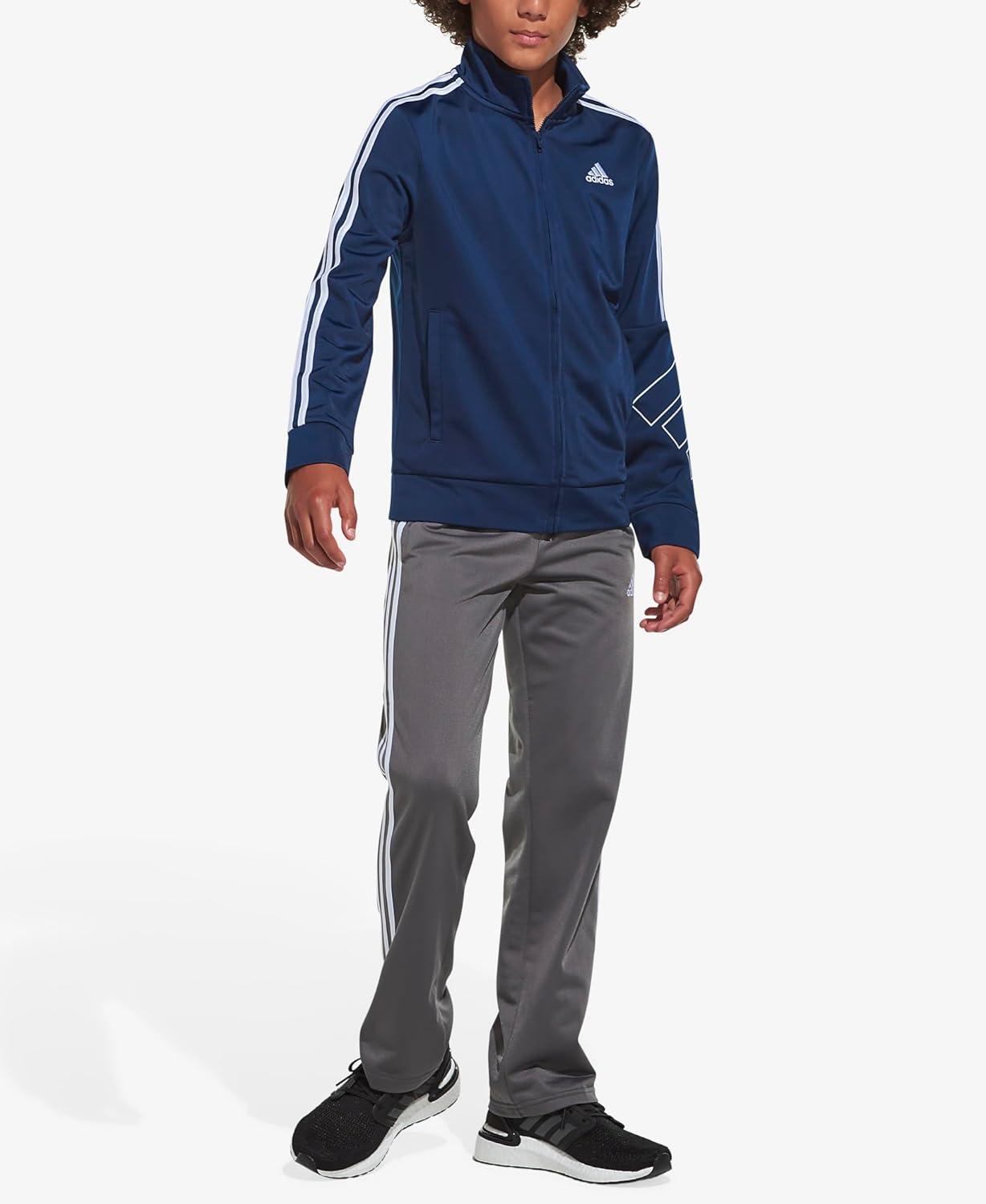 imageadidas Boys Iconic Tricot Athletic PantsIconic Grey Five