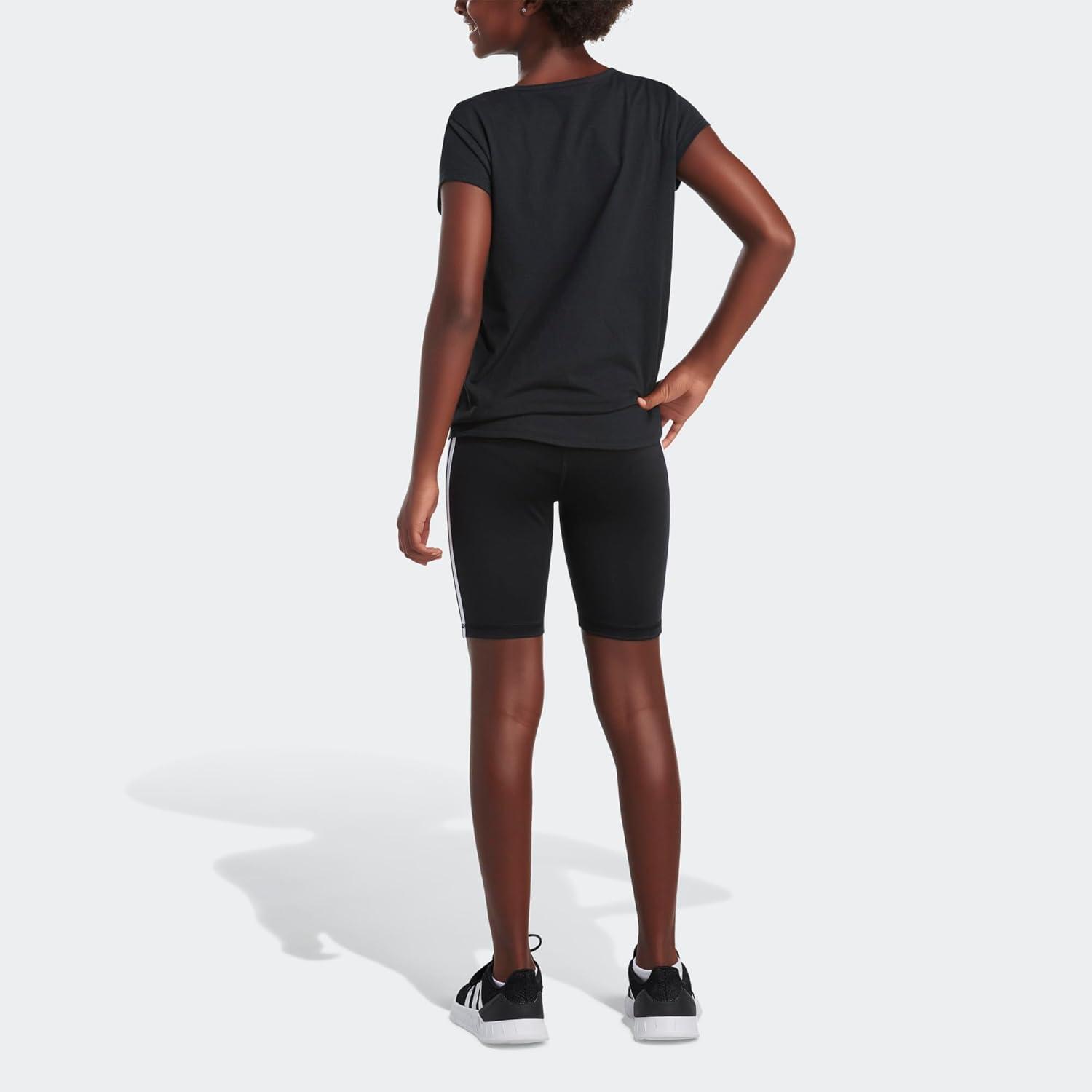 imageadidas Girls Detached Waistband 3 Stripe Bike ShortBlack