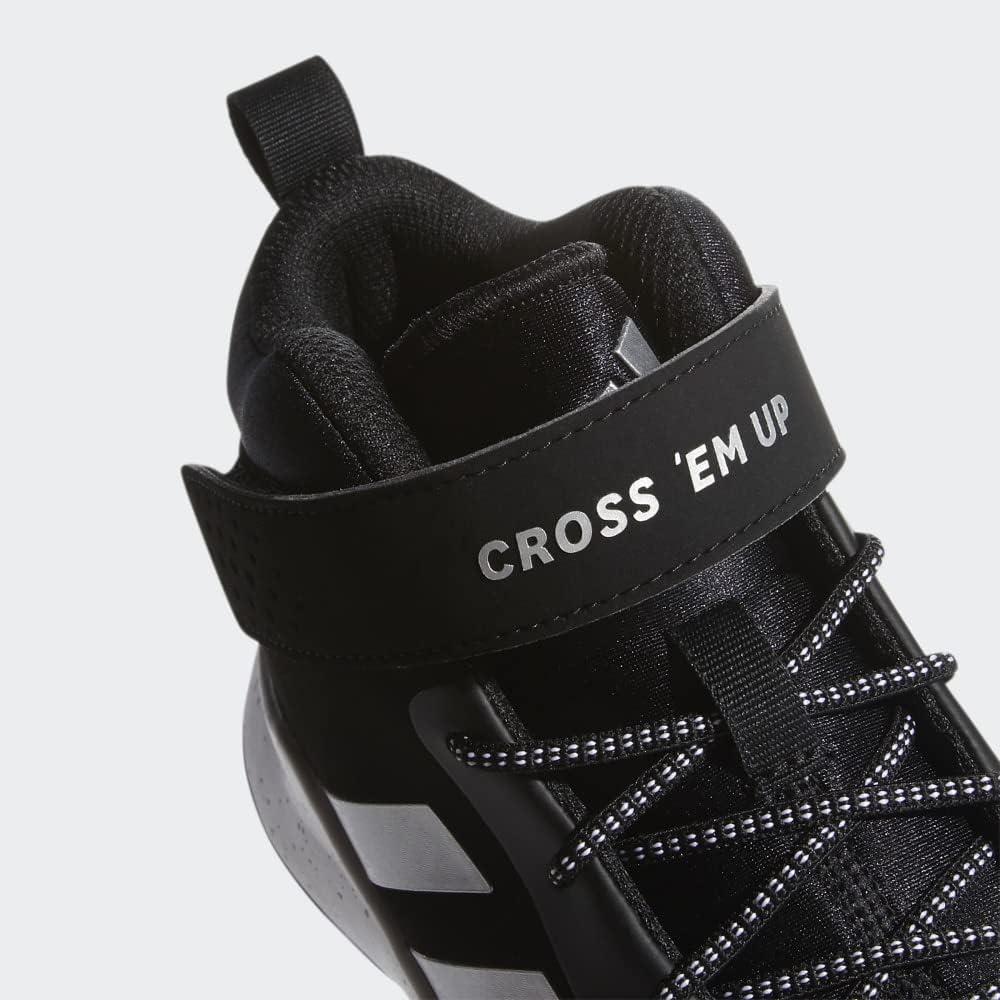 imageadidas UnisexChild Cross Em Up 5 Basketball ShoeBlackSilver MetallicWhite