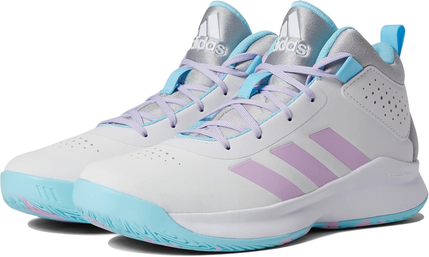 imageadidas UnisexChild Cross Em Up 5 Basketball ShoeDash GreyBliss LilacGrey Wide