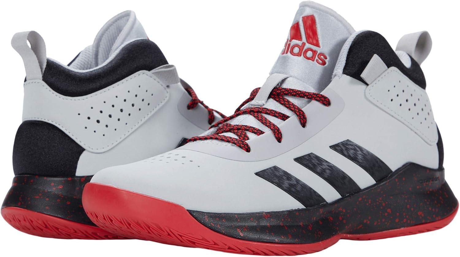 imageadidas UnisexChild Cross Em Up 5 Basketball ShoeGrey TwoCore BlackScarlet
