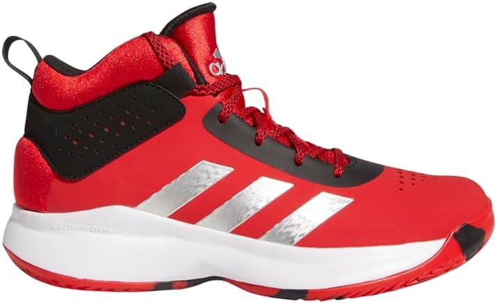 imageadidas UnisexChild Cross Em Up 5 Wide Basketball ShoeVivid RedSilver MetallicBlack Wide