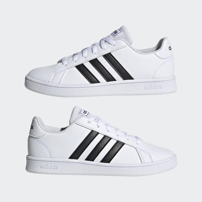 imageadidas UnisexChild Grand Court SneakersCloud WhiteCore BlackCloud White