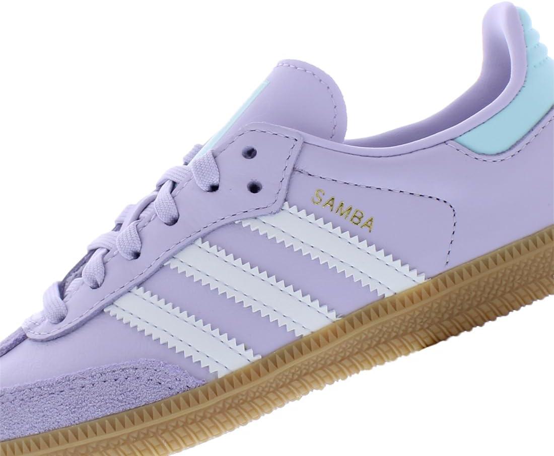 imageadidas UnisexKids Samba Classic Leather Soccer ShoeSilver DawnCrystal WhiteSemi Flash Aquapurple