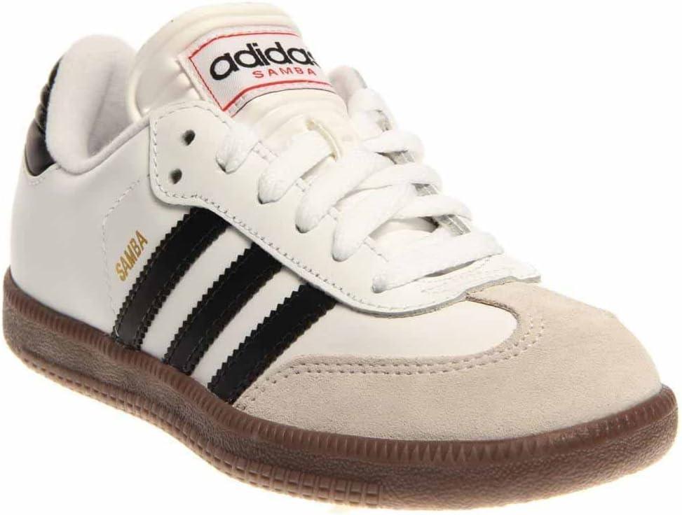 imageadidas UnisexKids Samba Classic Leather Soccer ShoeWhiteBlackWhite