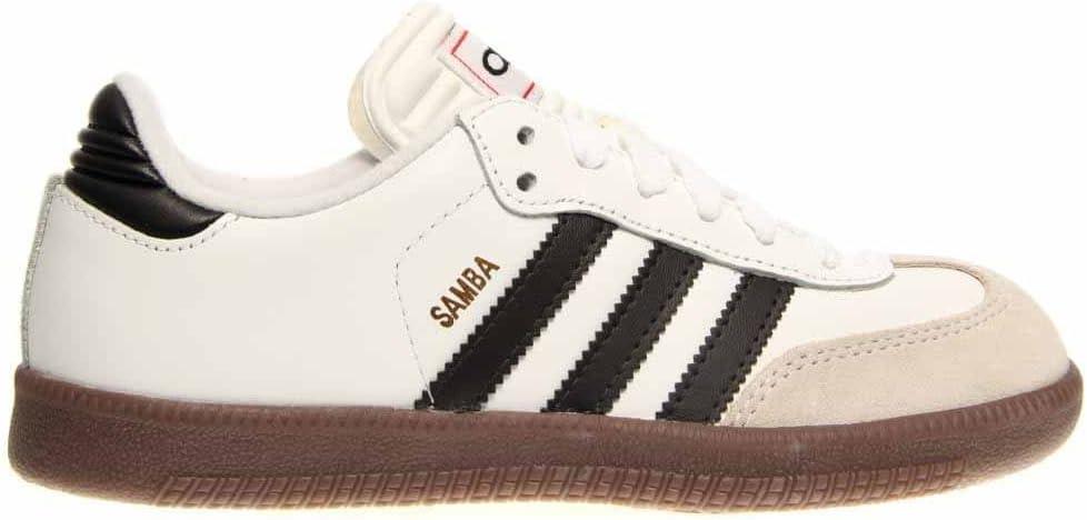 imageadidas UnisexKids Samba Classic Leather Soccer ShoeWhiteBlackWhite