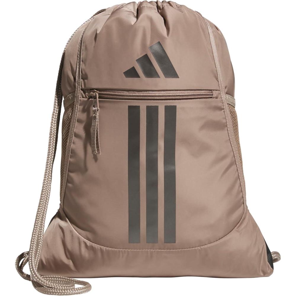 imageadidas Alliance Sackpack Drawstring Backpack Lightweight Small Gym Bag for Women and Men BlackGold MetallicBlack One SizeChalky BrownGunmetal