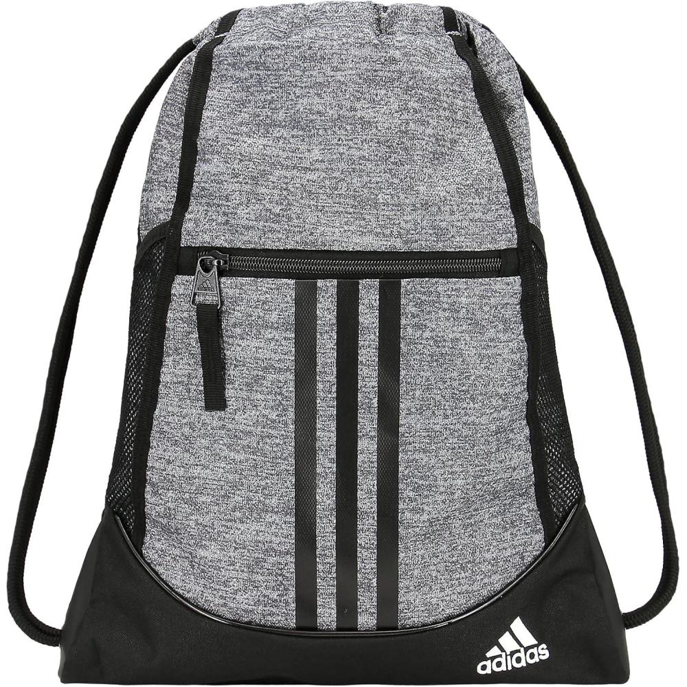 imageadidas Alliance Sackpack Drawstring Backpack Lightweight Small Gym Bag for Women and Men BlackGold MetallicBlack One SizeJersey Onix GreyBlackWhite
