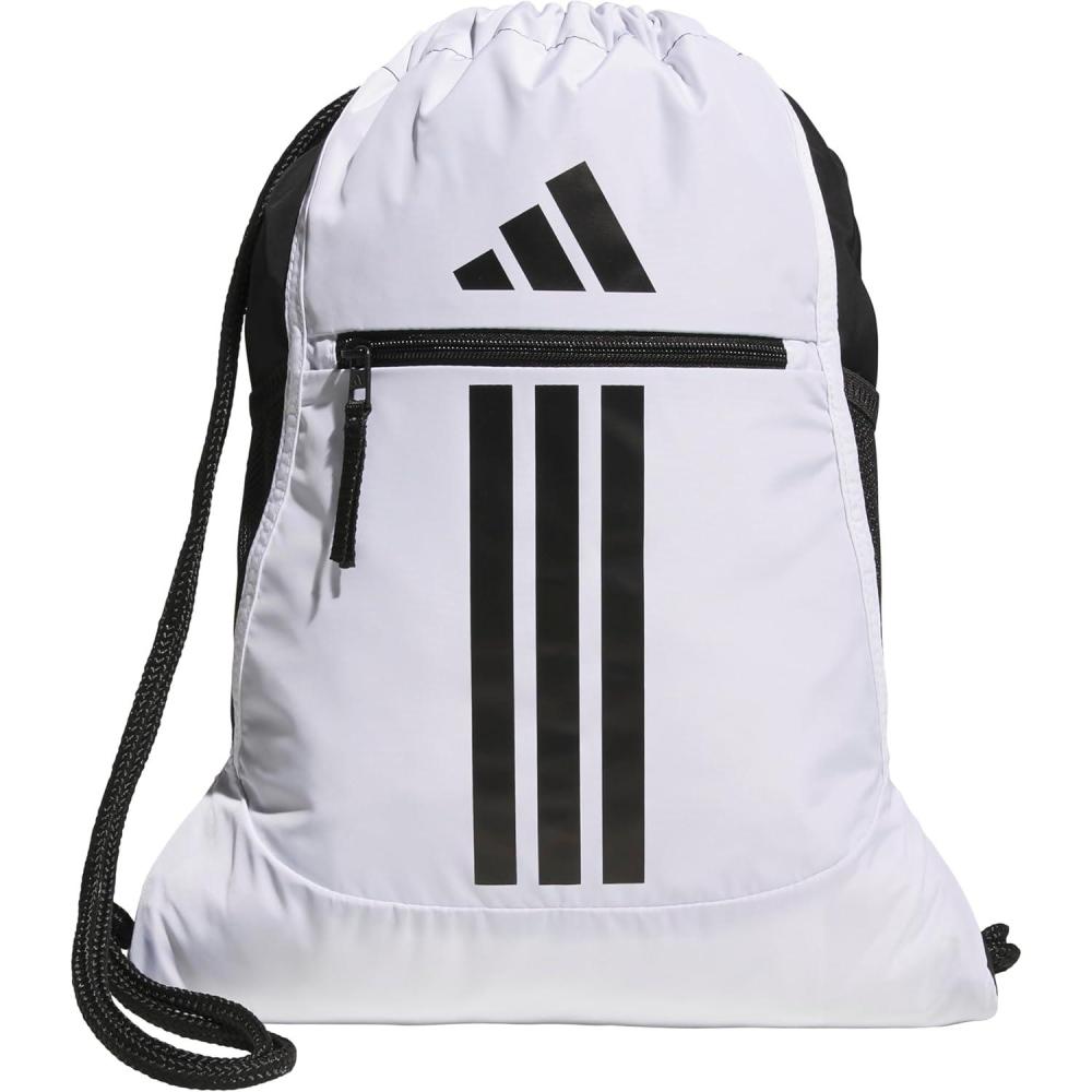 imageadidas Alliance Sackpack Drawstring Backpack Lightweight Small Gym Bag for Women and Men BlackGold MetallicBlack One SizeWhiteBlack