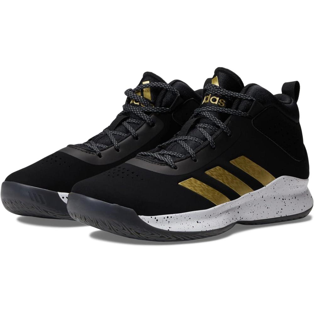imageadidas UnisexChild Cross Em Up 5 Wide Basketball ShoeBlackGold MetallicWhite Wide