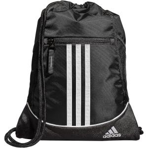 adidas Alliance Sackpack, Drawstring Backpack, Lightweight Small Gym Bag for Women and Men, Black/Gold Metallic/Black, One Size(Black)