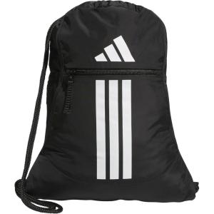 adidas Alliance Sackpack, Drawstring Backpack, Lightweight Small Gym Bag for Women and Men, Black/Gold Metallic/Black, One Size(Black/Black)