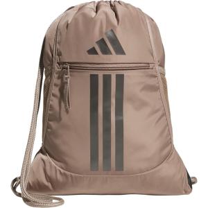 adidas Alliance Sackpack, Drawstring Backpack, Lightweight Small Gym Bag for Women and Men, Black/Gold Metallic/Black, One Size(Chalky Brown/Gunmetal)
