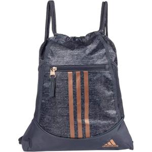 adidas Alliance Sackpack, Drawstring Backpack, Lightweight Small Gym Bag for Women and Men, Black/Gold Metallic/Black, One Size(Jersey Onix Grey/Rose Gold)