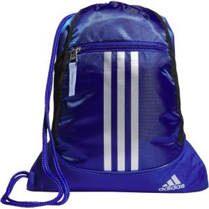 adidas Alliance Sackpack, Drawstring Backpack, Lightweight Small Gym Bag for Women and Men, Black/Gold Metallic/Black, One Size(Semi Lucid Blue/Silver Metallic/Blue Spark)