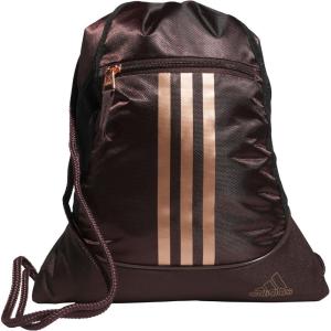 adidas Alliance Sackpack, Drawstring Backpack, Lightweight Small Gym Bag for Women and Men, Black/Gold Metallic/Black, One Size(Shadow Brown/Rose Gold)