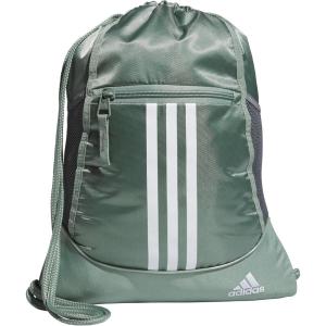 adidas Alliance Sackpack, Drawstring Backpack, Lightweight Small Gym Bag for Women and Men, Black/Gold Metallic/Black, One Size(Silver Green/White/Onix Grey)