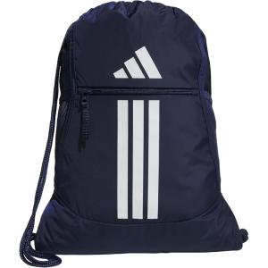 adidas Alliance Sackpack, Drawstring Backpack, Lightweight Small Gym Bag for Women and Men, Black/Gold Metallic/Black, One Size(Team Navy Blue 2)