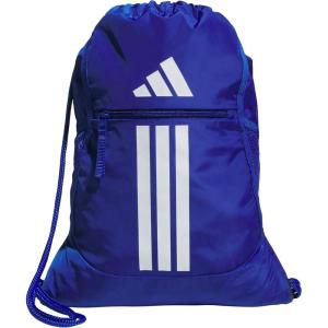 adidas Alliance Sackpack, Drawstring Backpack, Lightweight Small Gym Bag for Women and Men, Black/Gold Metallic/Black, One Size(Team Royal Blue)