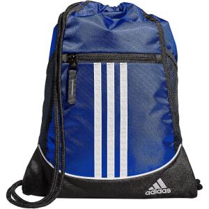 adidas Alliance Sackpack, Drawstring Backpack, Lightweight Small Gym Bag for Women and Men, Black/Gold Metallic/Black, One Size(Team Royal Blue/Blue)