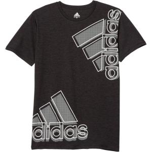 adidas Boys’ Short Sleeve Aeroready Performance Logo Tee T-Shirt(Double Bos Black)