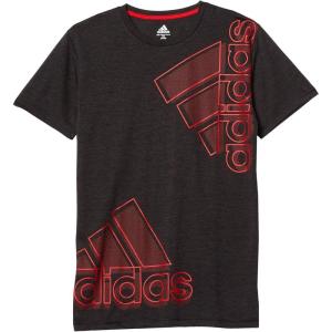 adidas Boys’ Short Sleeve Aeroready Performance Logo Tee T-Shirt(Double Bos Black/Red)