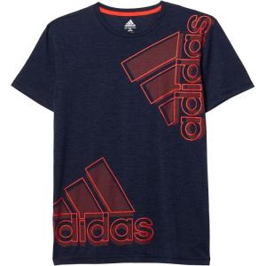 adidas Boys’ Short Sleeve Aeroready Performance Logo Tee T-Shirt(Double Bos Navy)