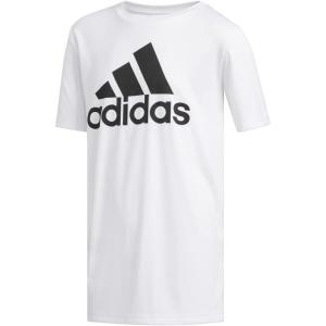 adidas Boys’ Short Sleeve Aeroready Performance Logo Tee T-Shirt(White)