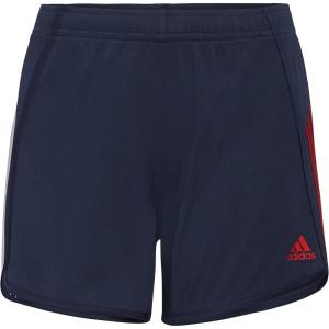 adidas Girls’ Elastic Waistband 3 Stripe Mesh Short(Collegiate Navy)