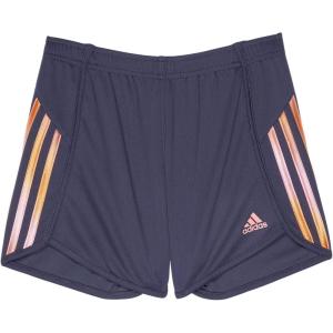 adidas Girls’ Elastic Waistband 3 Stripe Mesh Short(Shadow Navy)