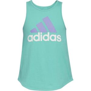 adidas Girls’ Plus Size Sleeveless Curved Hem Tank(Semi Mint Rush)