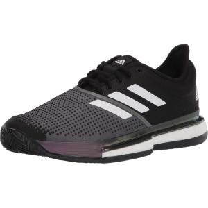 adidas Men’s Solecourt Clay Primeblue Tennis Shoe(Black/White/Grey)