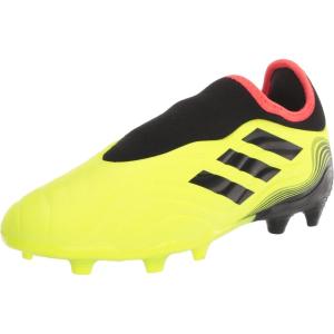 adidas Unisex-Child Copa Sense.3 Firm Ground Soccer Shoe(Team Solar Yellow/Black/Solar Red (Laceless))