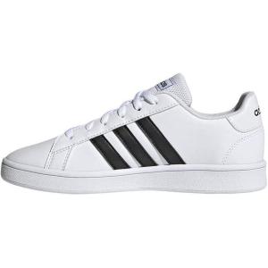 adidas Unisex-Child Grand Court Sneakers(Cloud White/Core Black/Cloud White)