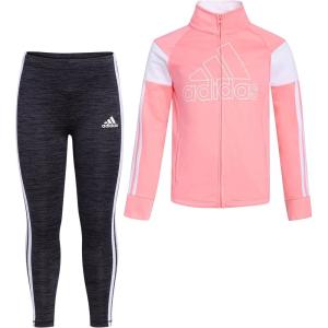 adidas girls 2 Piece Tricot Jacket & Tight Set(Acid Red)