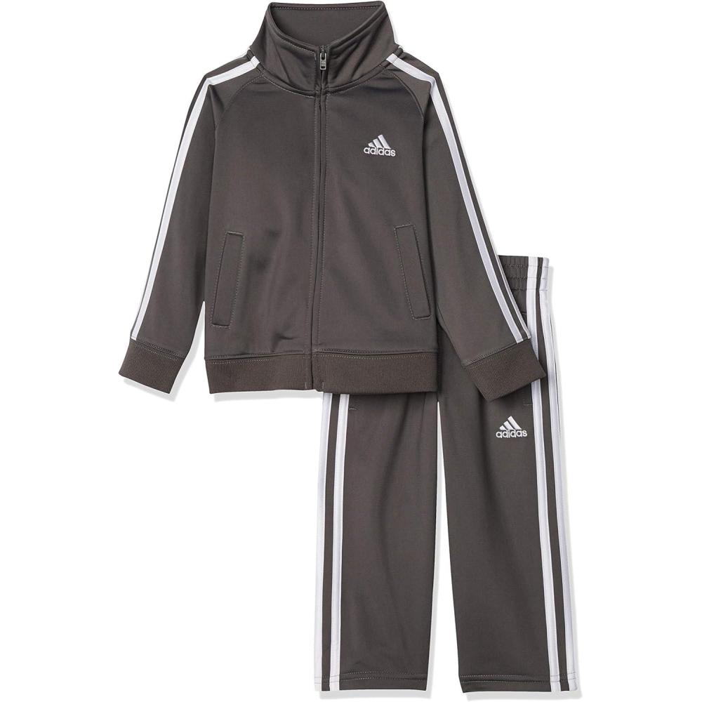 imageadidas Boys Tricot Jacket ampamp Pant Clothing SetGrey Five