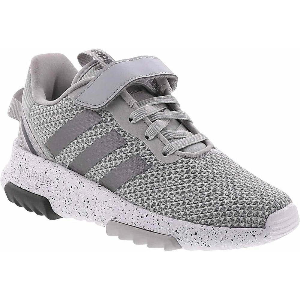 imageadidas Girls Racer TR21 Tennis SneakersGreyIron MetallicGrey Cross Strap