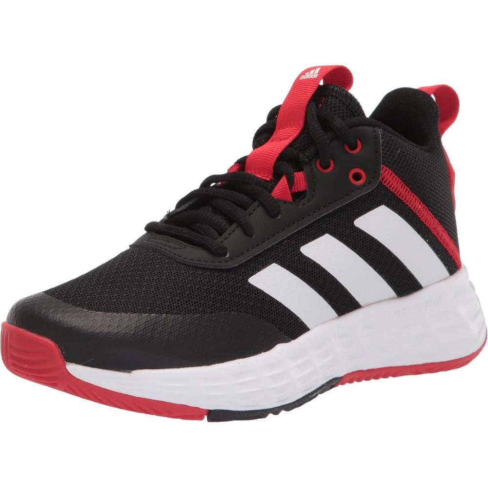 imageadidas Kids Own the Game 20 Basketball ShoeBlackWhiteVivid Red