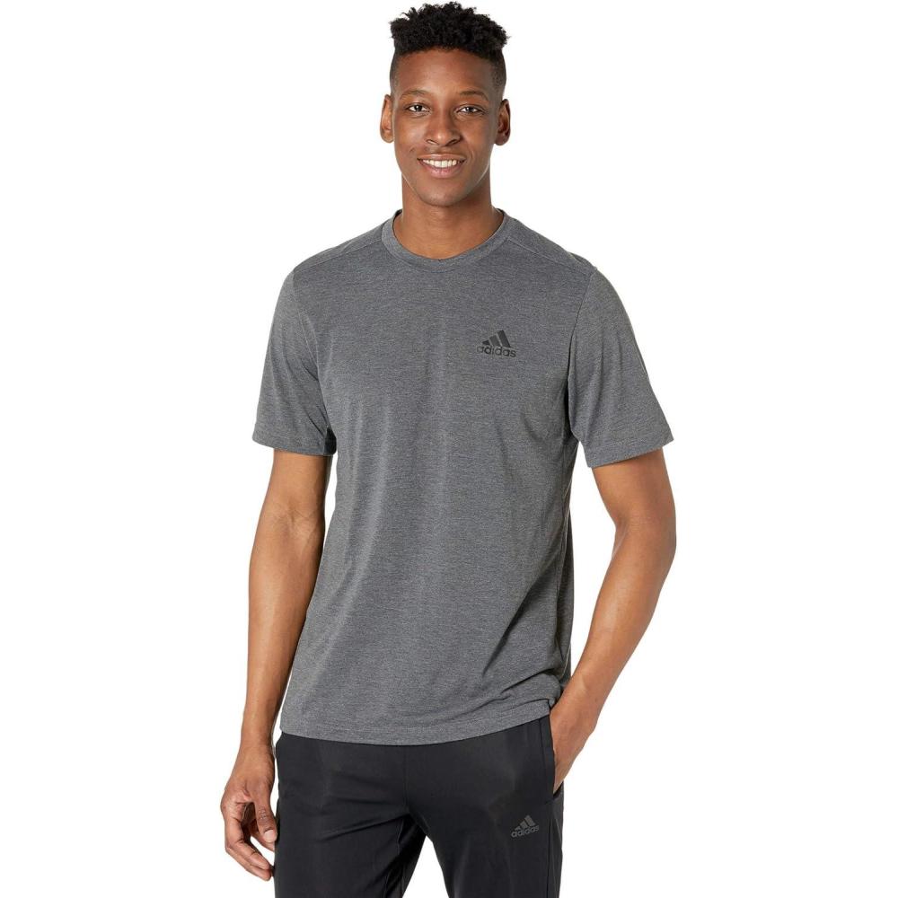 imageadidas Mens Freelift TeeDark Grey HeatherBlack