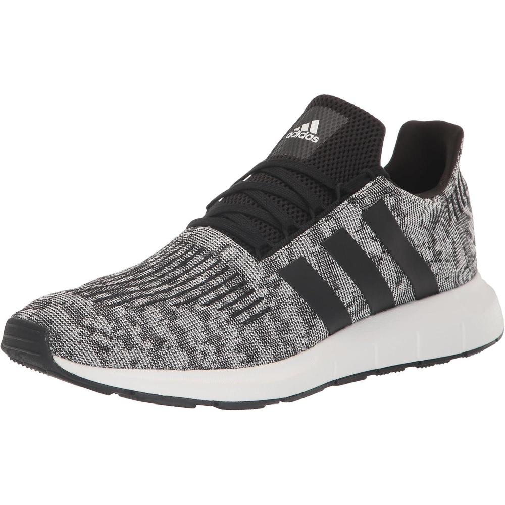 imageadidas Mens Swift Run Legacy SneakerBlackBlackWhite