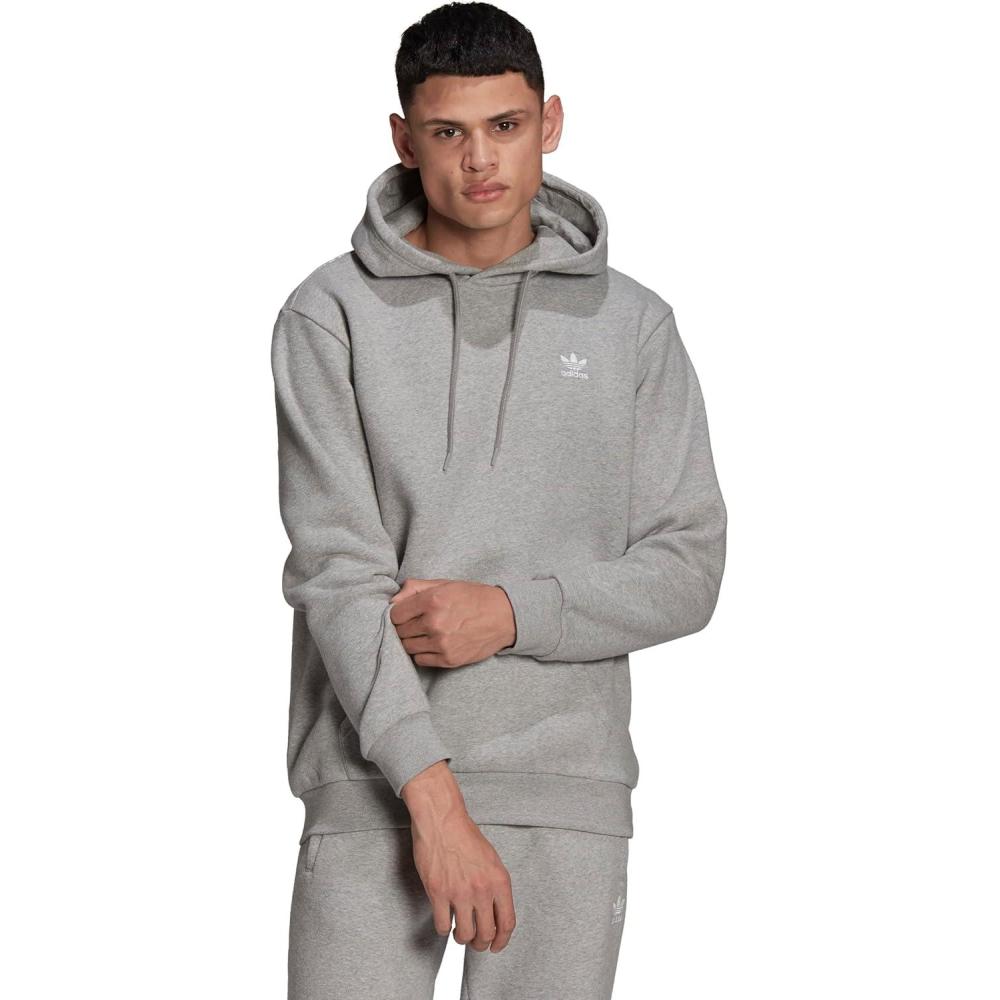 imageadidas Originals Mens Adicolor Essentials Trefoil HoodieMedium Grey Heather